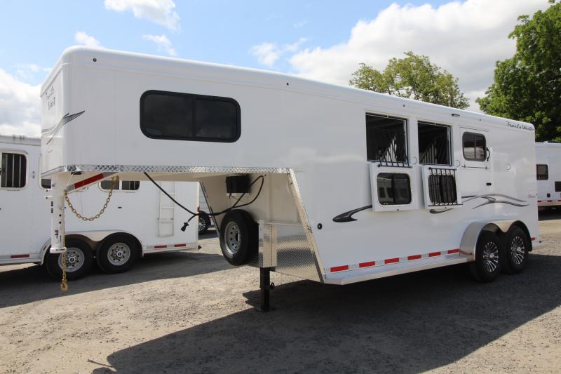 2024 Trails West Classic 3 Horse Trailer Swing out saddle rack