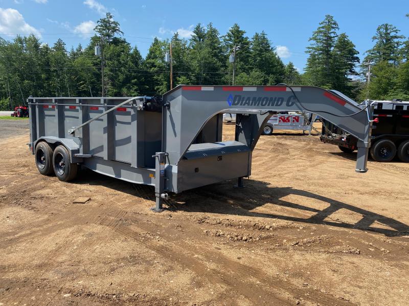 2023 Diamond C Trailers 7x14 Powder Coated 18K Gooseneck Telescopic Dump Trailer w/Tarp Kit