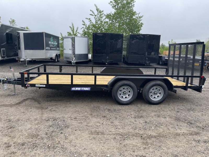 2023 SureTrac 7x16 7K Landscape Trailer w/Spring Assist Ramp Gate