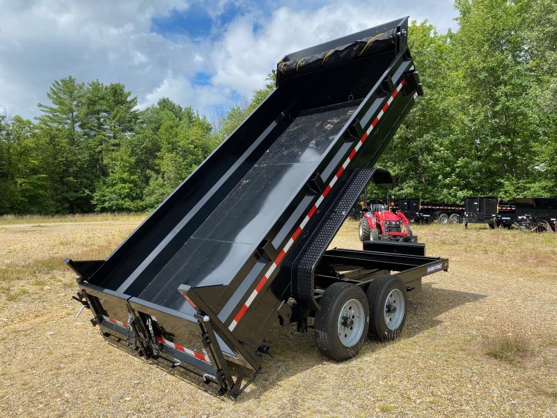 2023 SureTrac 7x14 Powder Coated 16K Scissor Lift Dump Trailer w/Tarp
