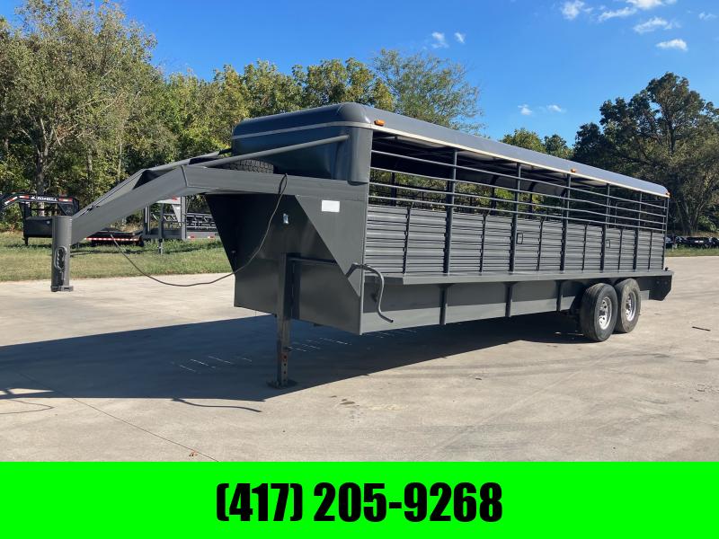 Neckover 6x24 Tandem 14K GN Stock Trailer w/ 14 Ply Tires & 2 Cut Gates