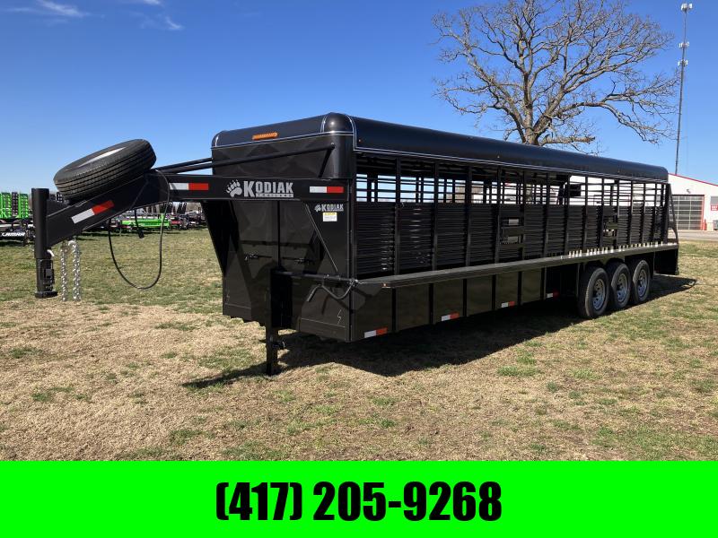 2023 Kodiak 6'8x28 Triple Axle Livestock Trailer w/ Rubber Cleated