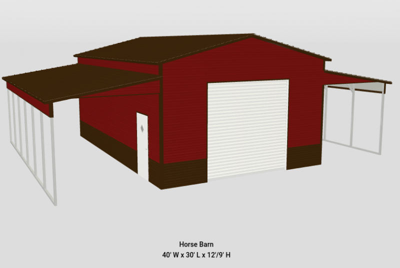 40' x 30' x 12'/9' Step Down Garage Barn SE Texas Area Dealer Shop