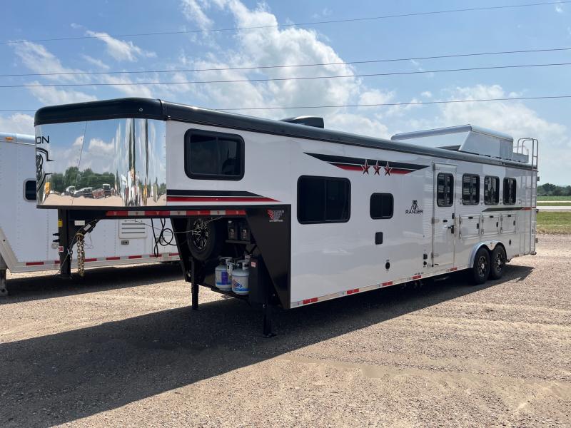2024 Bison Trailers RG8411B 4H Slant LQ Horse Trailer Bunkhouse
