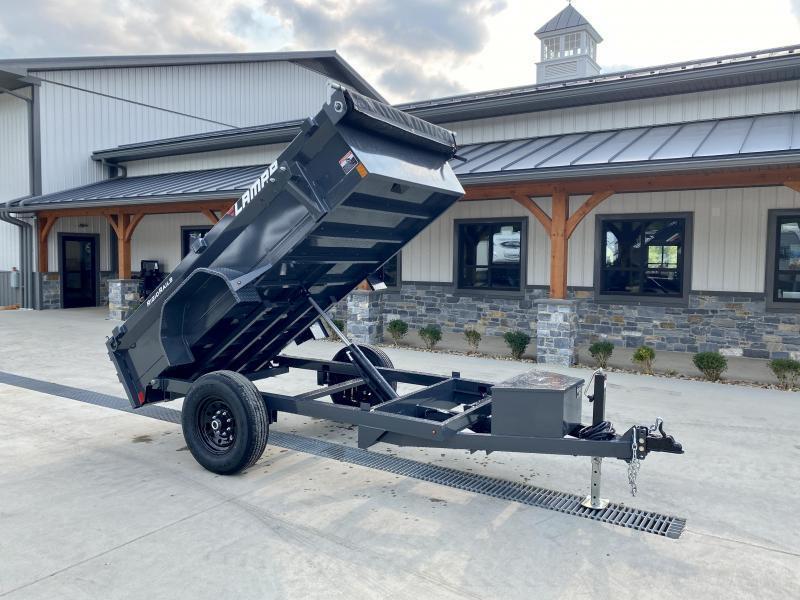 2024 Lamar 5x10' Single Axle Dump Trailer 7000 GVW * BARN DOOR GATE * DELUXE TARP * UNDERMOUNT