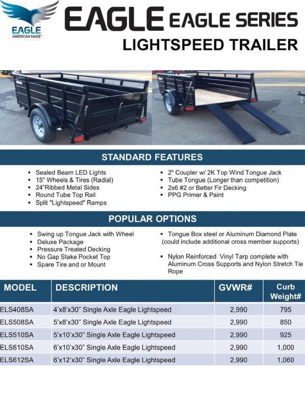 Eagle Trailer Eagle Lightspeed Utility Trailer 5x8 Trailers For Sale