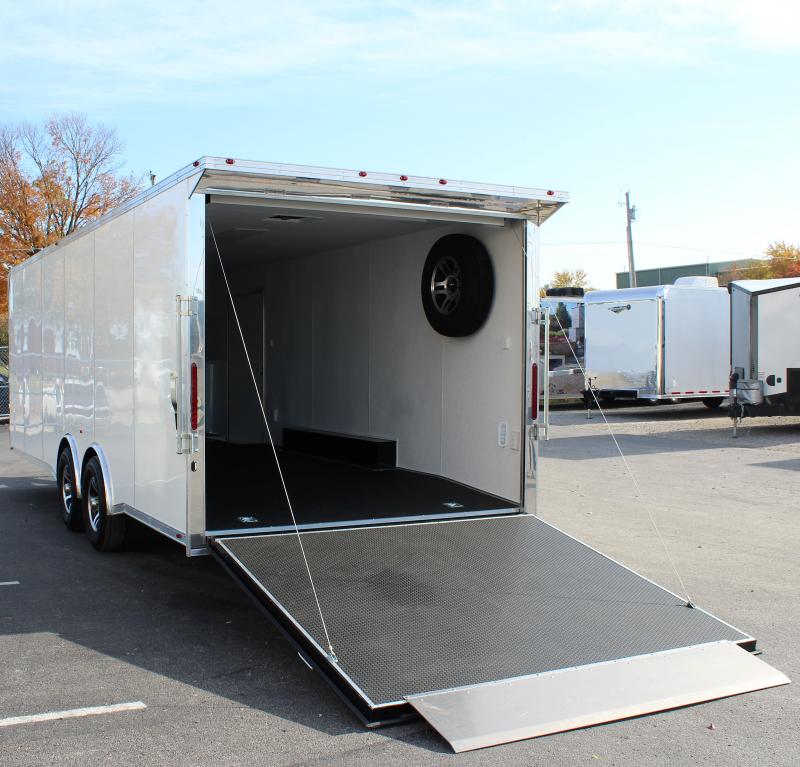 Enclosed Car Trailers For Sale 2023 24' Spread Axles Rear Wing Finished