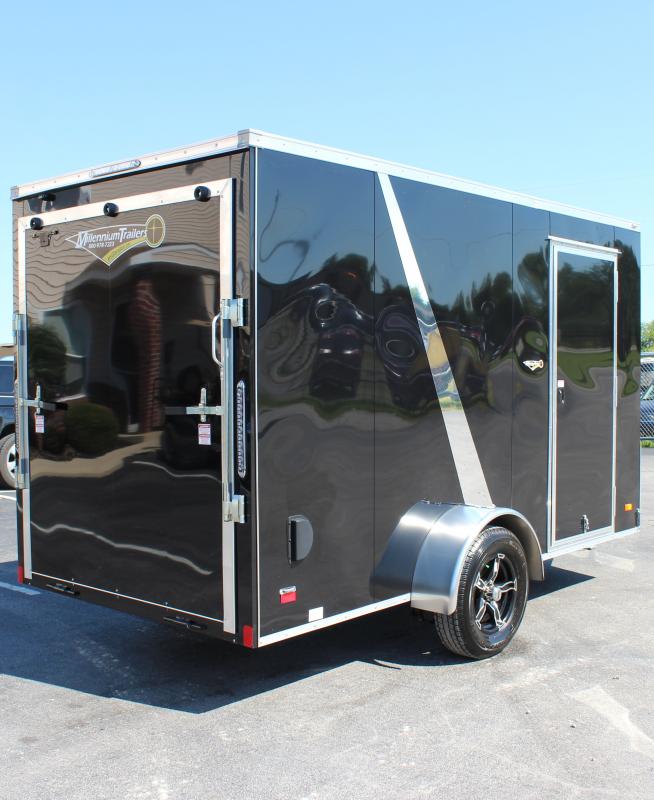 Enclosed Motorcycle Trailers For Sale 2023 6' x 12' Ramp Door Aluminum Wheels Millennium