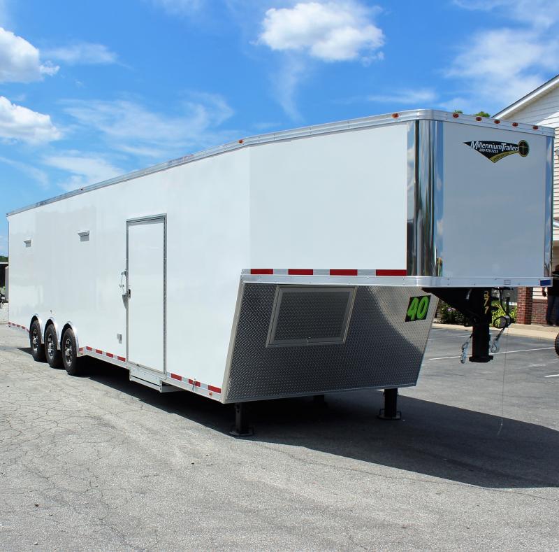 PENDING SALE **HAIL SALE** Gooseneck Enclosed Race Trailer 2023 40' 7