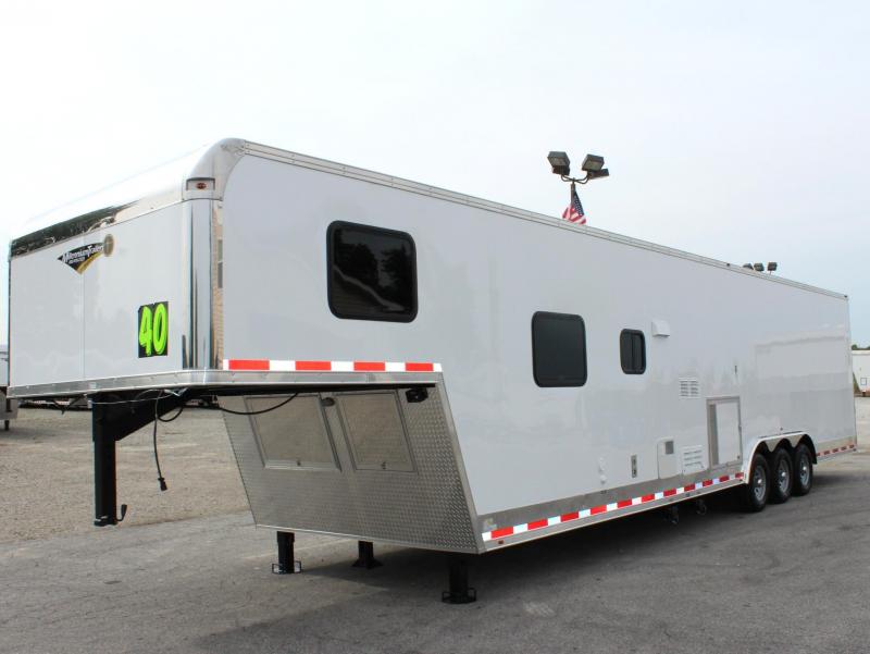2019 40' Millennium Silver Enclosed Gooseneck Race Car Trailer w/12'XE