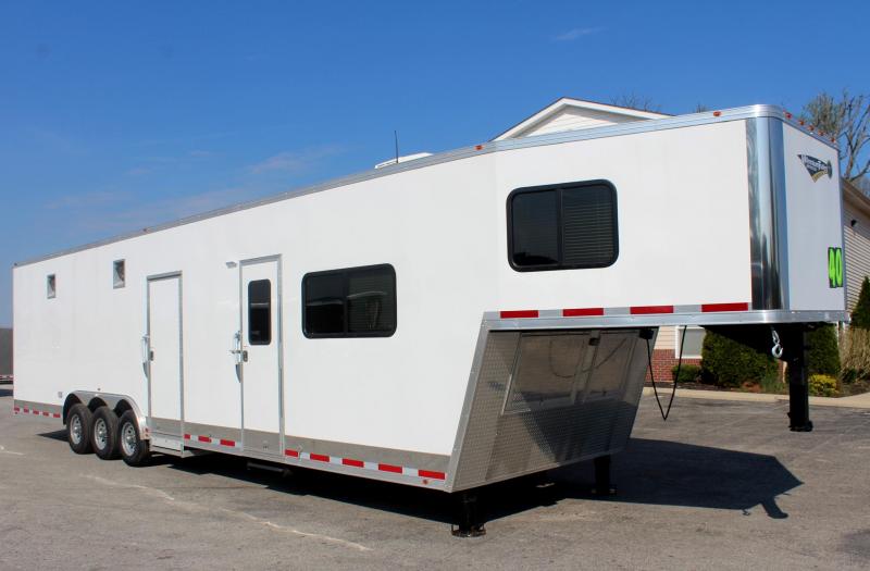 40' Millennium Silver Enclosed Gooseneck Race Car Trailer w/12'XE