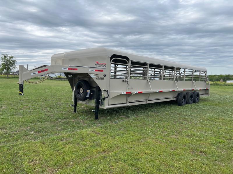 2023 Rhino Trailers 32'x 6'8" Steel Livestock Trailer with rubber