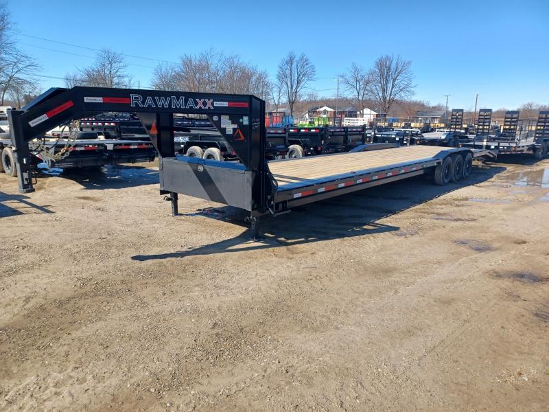 2024 RawMaxx 102x40' TriAxle Gooseneck Car Hauler Trailer Stacker