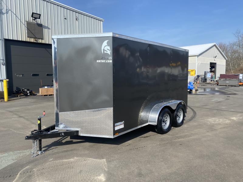 SPARTAN CARGO 2022 7X12 TANDEM AXLE CHARCOAL GRAY ENCLOSED TRAILER