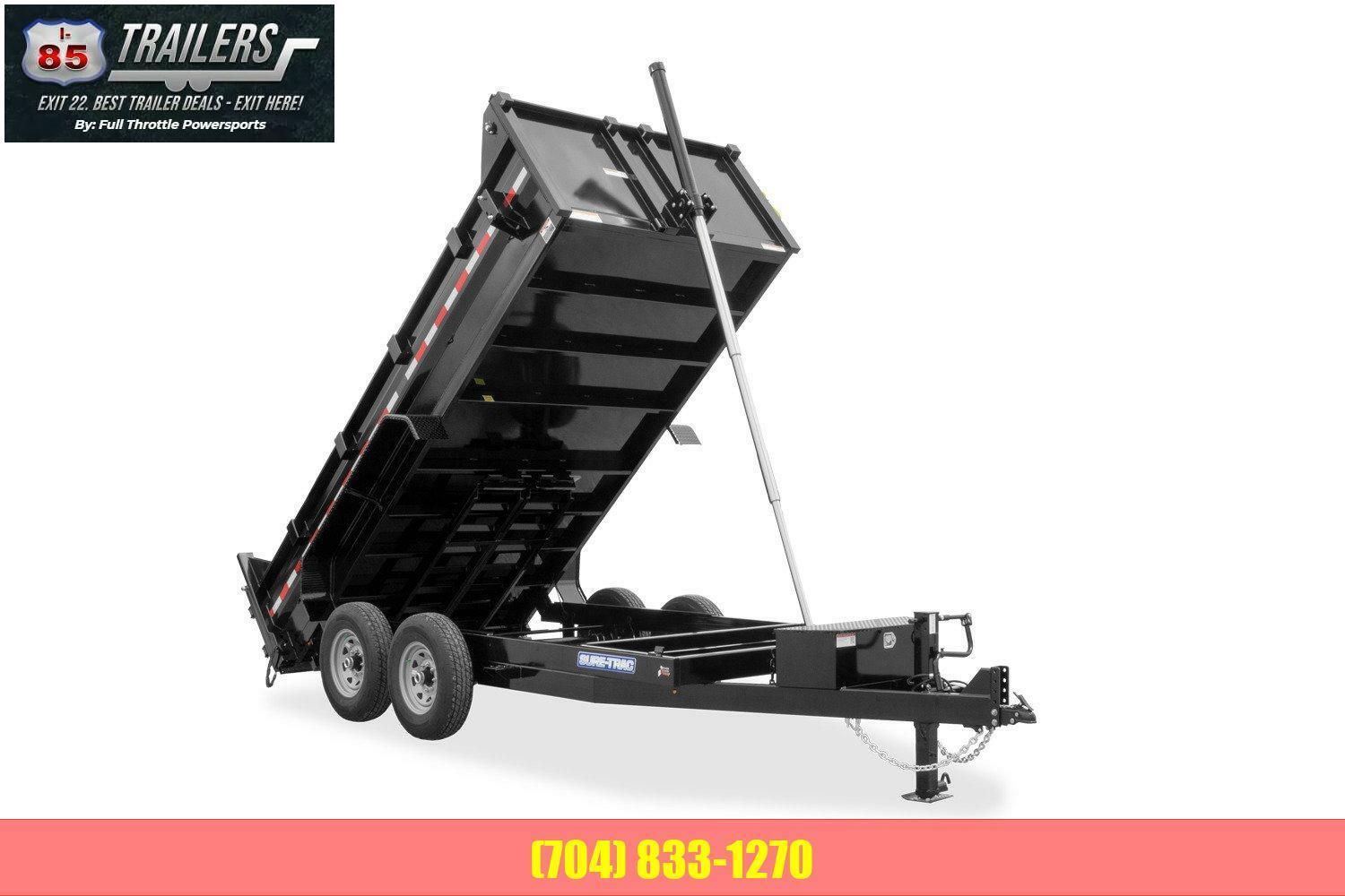 2024 SureTrac 82 IN x 12 HD Low Profile Dump Trailer 14K Telescopic