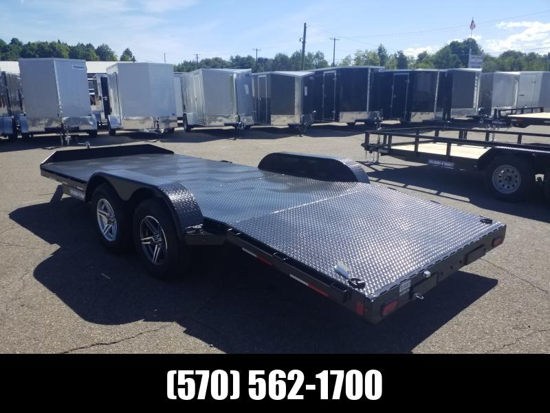 2023 Sure Trac 7X18 7K STEEL DECK SLIDE OUT RAMPS Car Hauler 