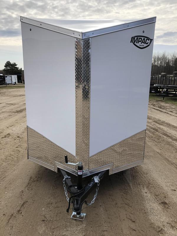 2023 Impact Trailers 6X12 WHITE RAMP Enclosed Cargo Trailer Utility