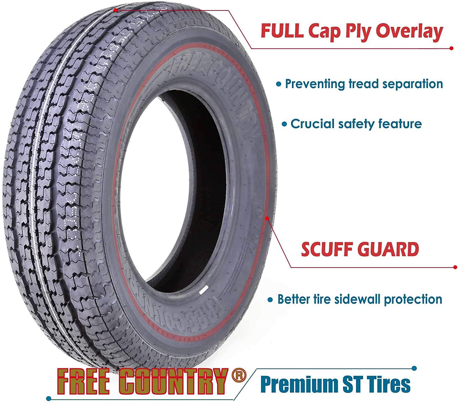 TIRES - 205/75R15 8 Ply Load Range D Trailer Tires