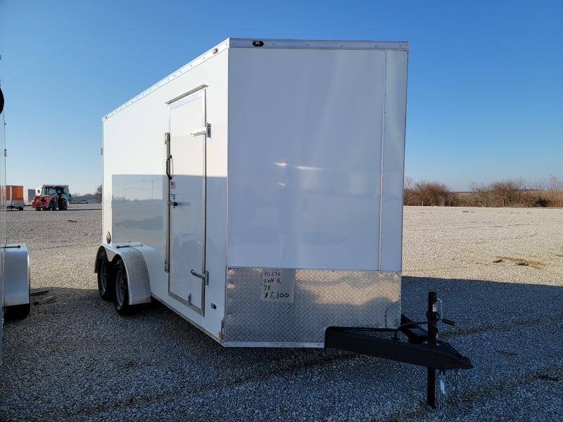 2021 Rhino 7x14 Ramp Door 7K Enclosed Trailer Detro Trailers New