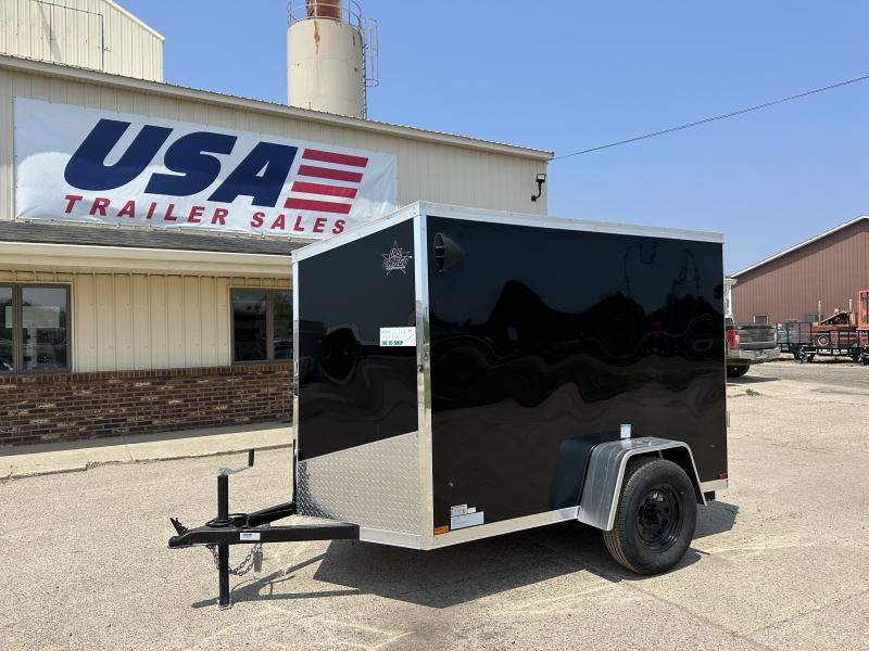 US Cargo Ranger 5x8 Black Ramp Door w/5'4" Interior Cargo / Enclosed