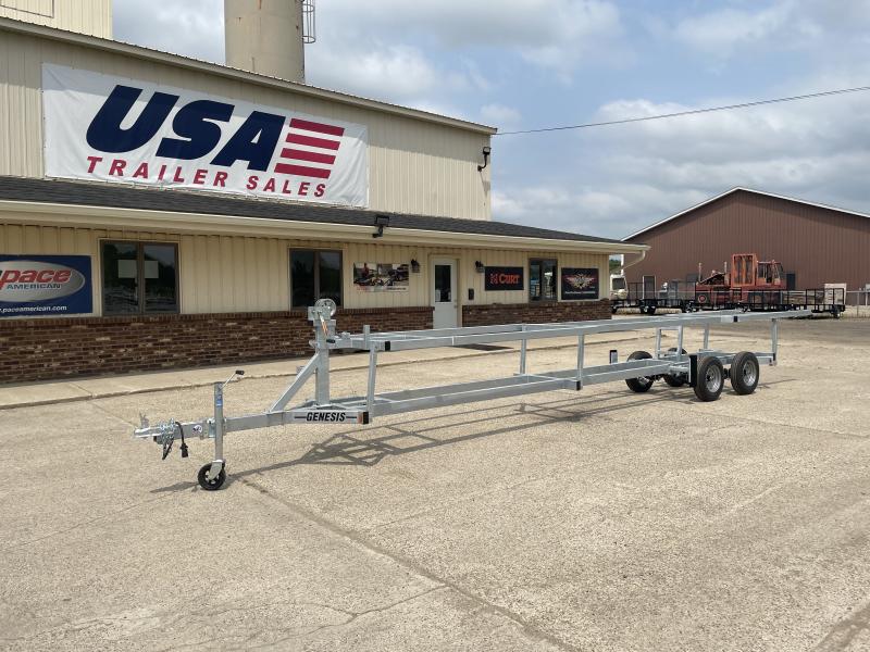 Genesis 24ft Tandem Axle Crank Up Pontoon Boat Trailer USA Trailers