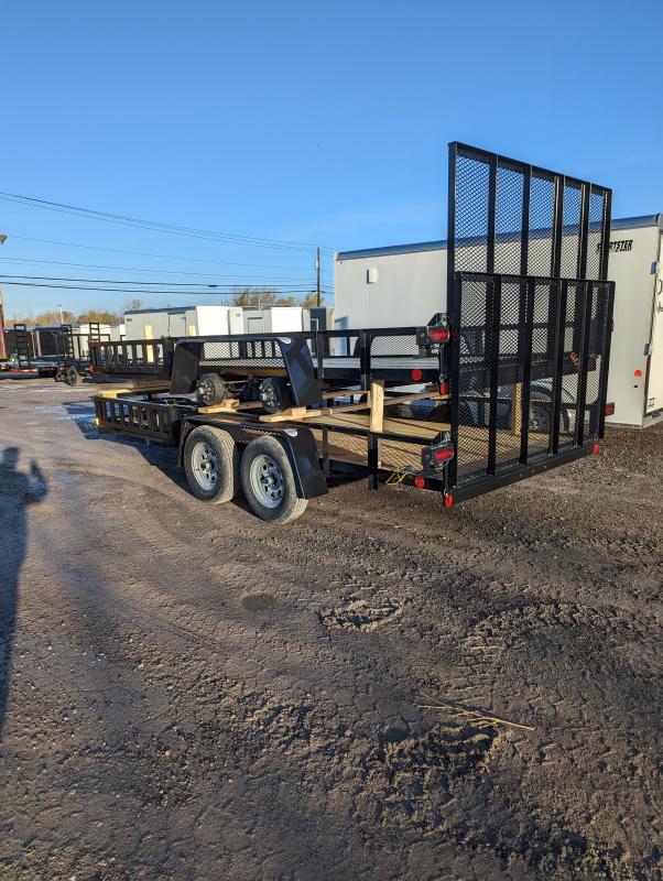 2022 CarMate 6.5X16 TANDEM AXLE UTILITY TRAILER W/SIDE RAMPS AND REAR