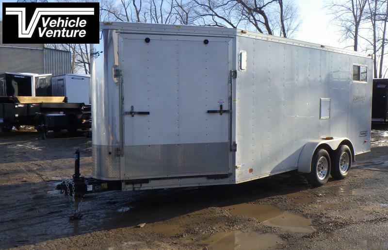 2002 Haulmark Trailers 7x21 Enclosed Trailer, Ramp Door Silver