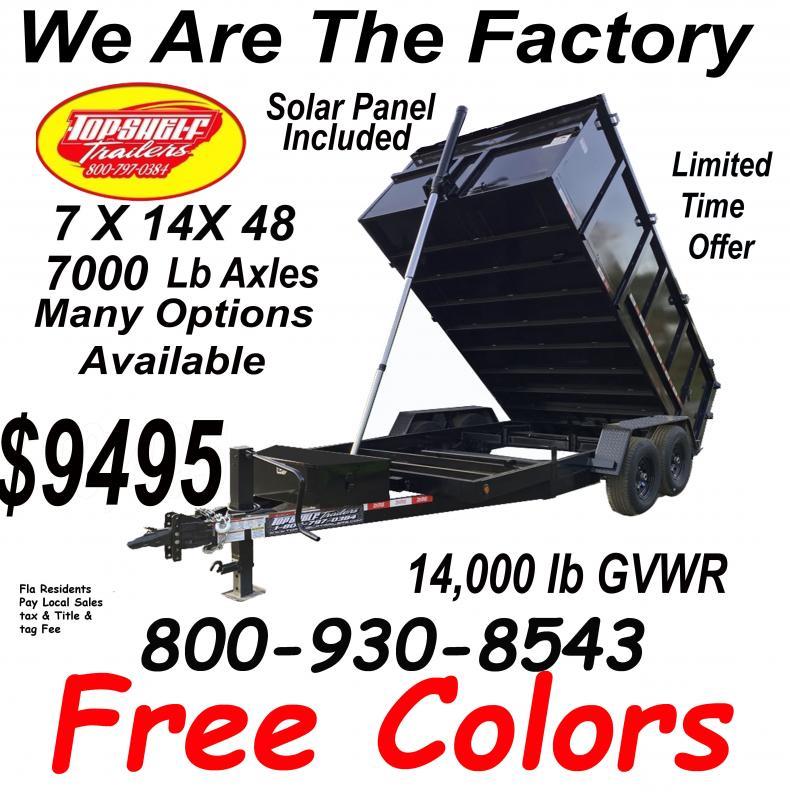 2024 7 X 14 X 48 Dump Trailer Telescopic Hoist Top Shelf Trailers Dump Trailers, Roll Off