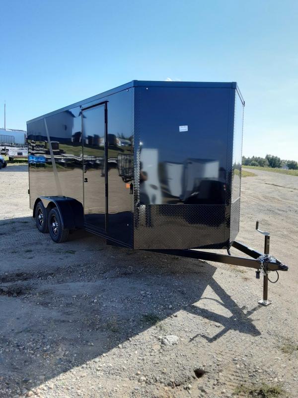 2023 AERO 7X16 BLACK BLACKOUT ENCLOSED TRAILER Lakes Area Trailer