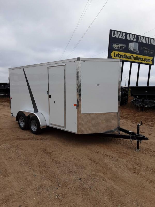 2024 AERO 7X14 WHITE ENCLOSED TRAILER Lakes Area Trailer Shop
