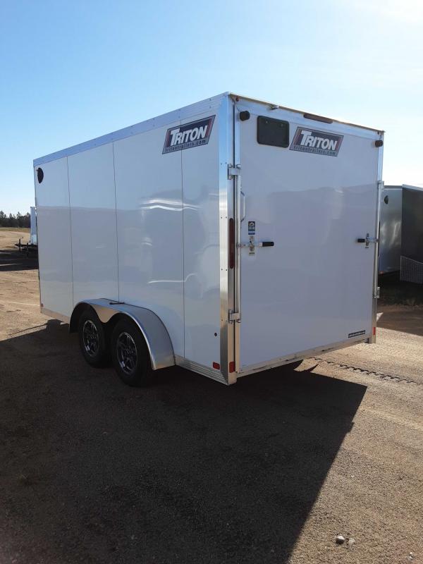 2023 TRITON 7X14 NXT WHITE ENCLOSED TRAILER Lakes Area Trailer Shop