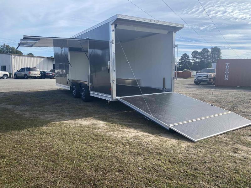 Aluminum 8x24 Tandem Axle Charcoal Enclosed Car hauler / Racing Trailer