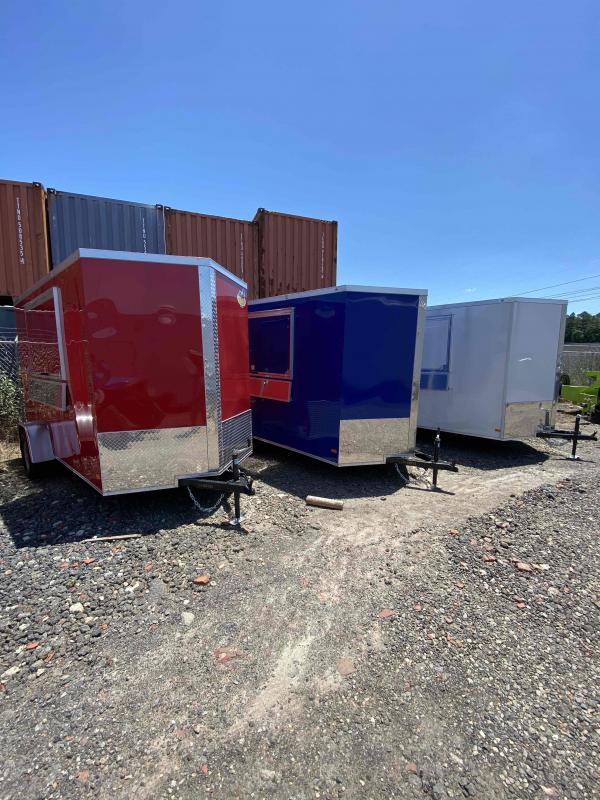 Covered Wagon WHITE Enclosed Cargo Concesion 6x12 7' 3x6 Window