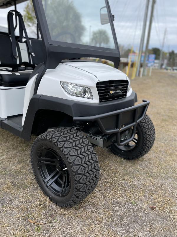 2023 White Lifted 6 Passenger Lithium Bintelli Beyond Golf Cart