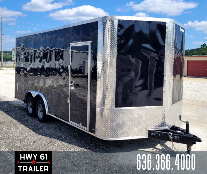 2023 ARISING Enclosed Trailer 8.5x18 TA 52K 7'3" Black Hwy 61 Trailer