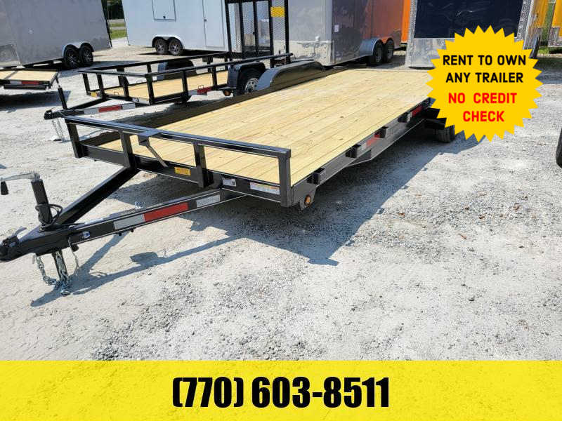 7x20 Car Hauler W/ Removable Fenders Spare Tire Mount & 5' Slide In