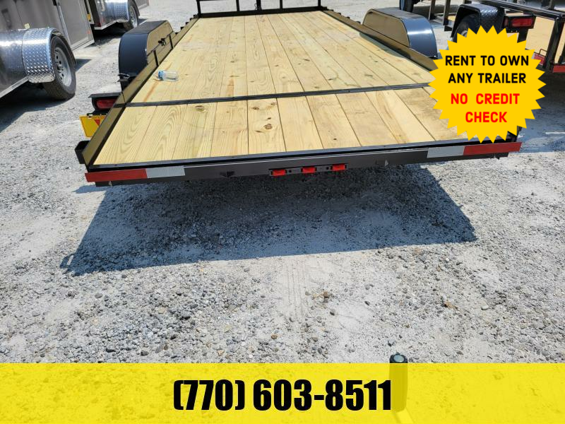 7x20 Car Hauler W/ Removable Fenders Spare Tire Mount & 5' Slide In