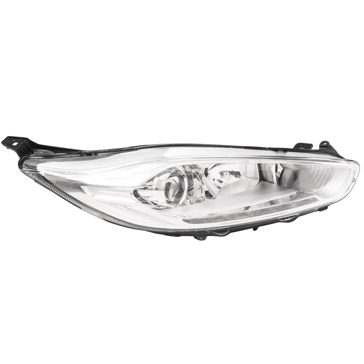 Óptica para Ford Fiesta Kinetic 2017 / 2019 derecha Brasil Fondo cromado con Lupa con LED