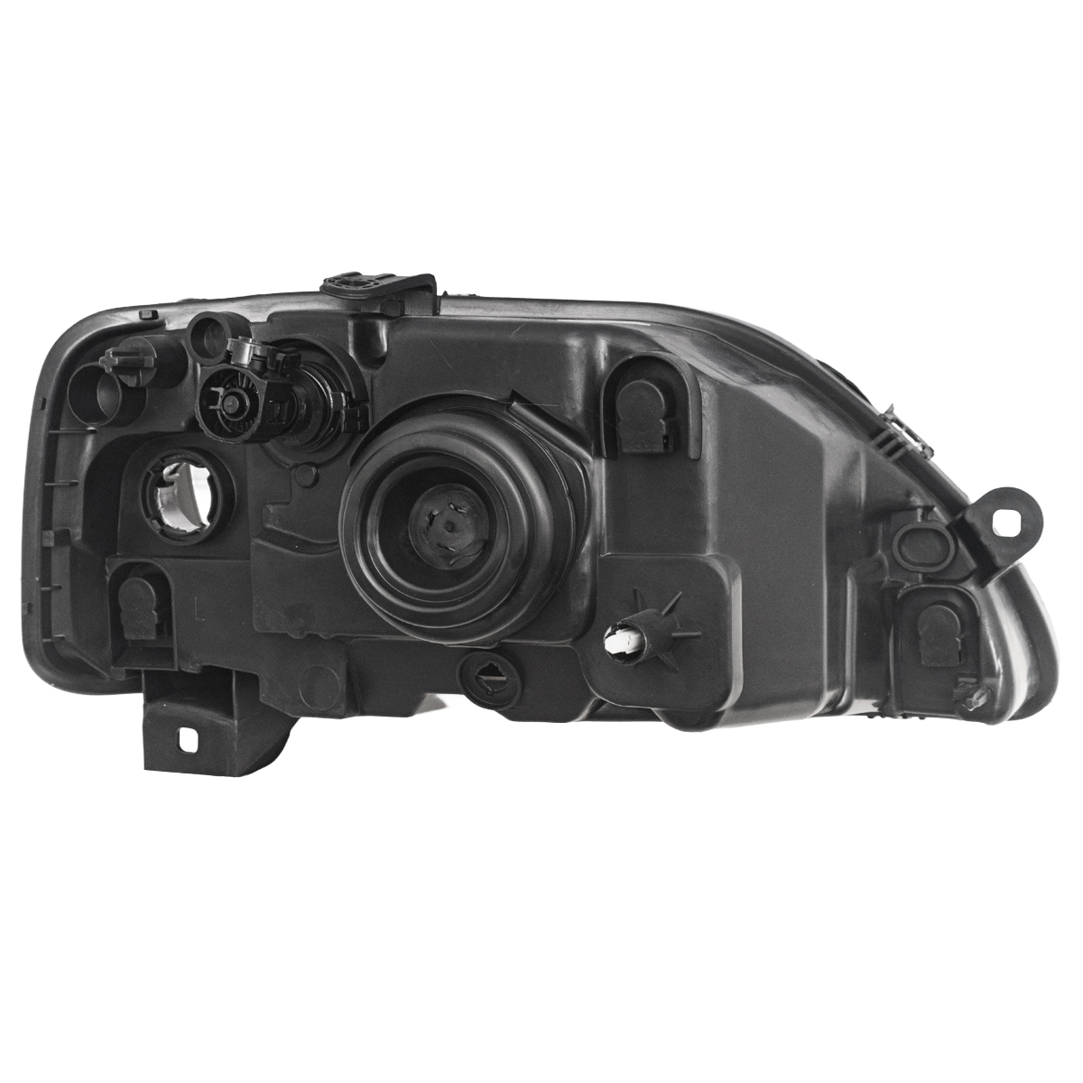 Óptica para Renault Logan 2007 / 2009 izquierda cromada Aro gris