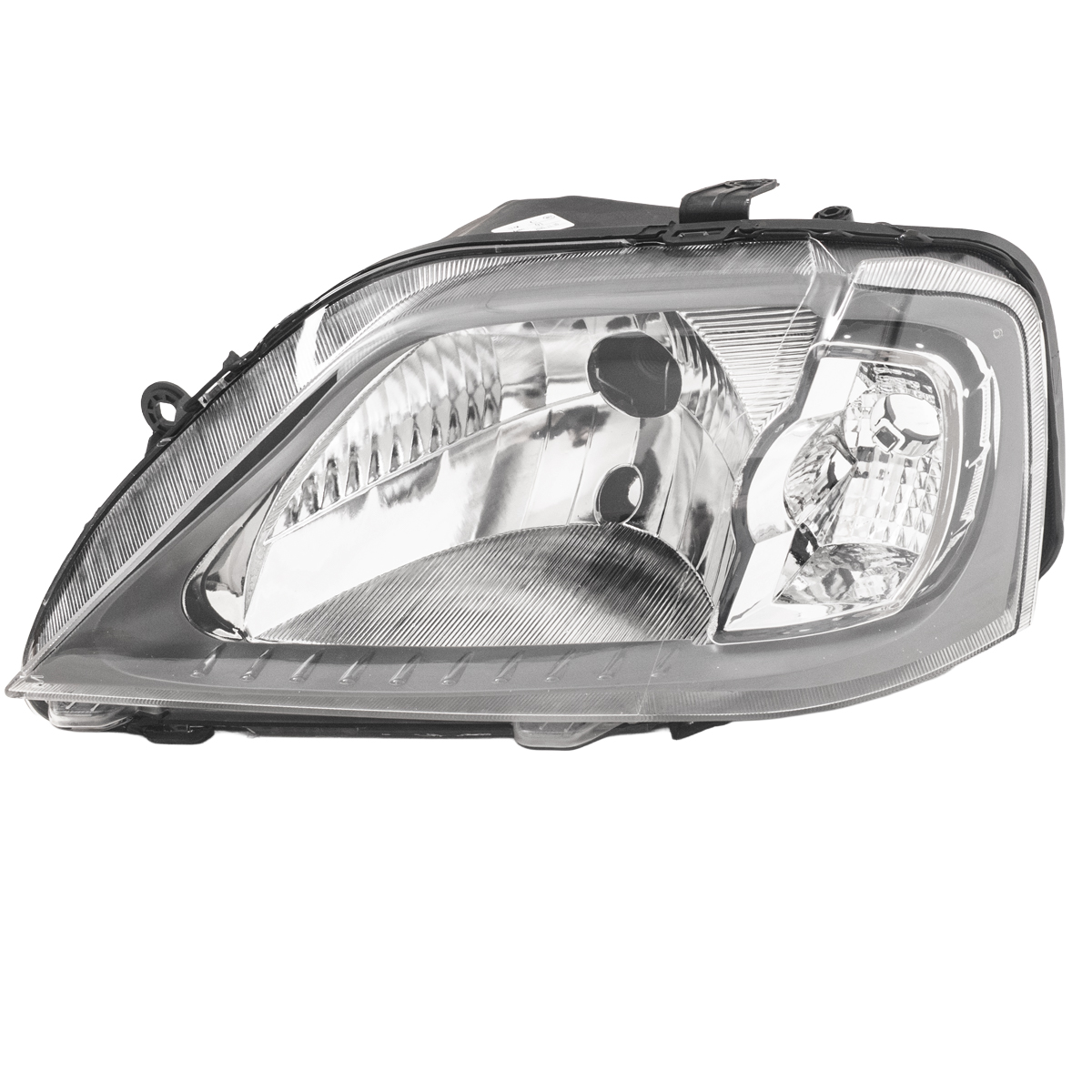 Óptica para Renault Logan 2007 / 2009 izquierda cromada Aro gris