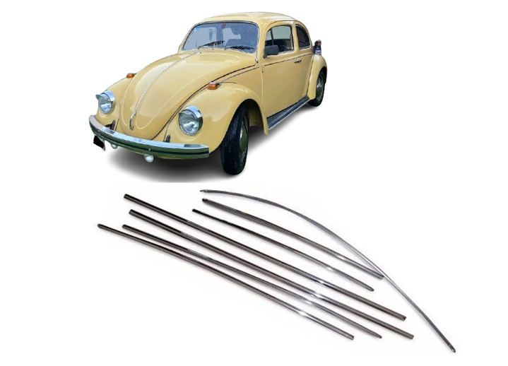 Moldura exterior para Volkswagen Frente-Cola Escarabajo / Fusca Mold cromadas 7 Piezas Juego