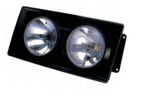 Óptica para Volkswagen Titan / Worker Redonda Doble Masc negra Desde 2003 derecha