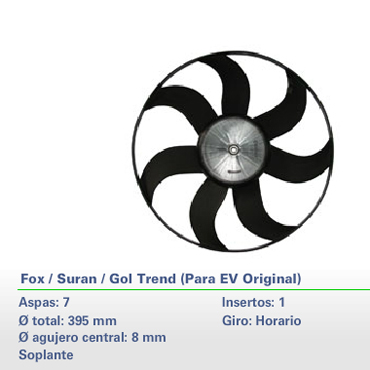 Paletas Fox / Suran / Gol Trend con A.a para Motor Original 3171