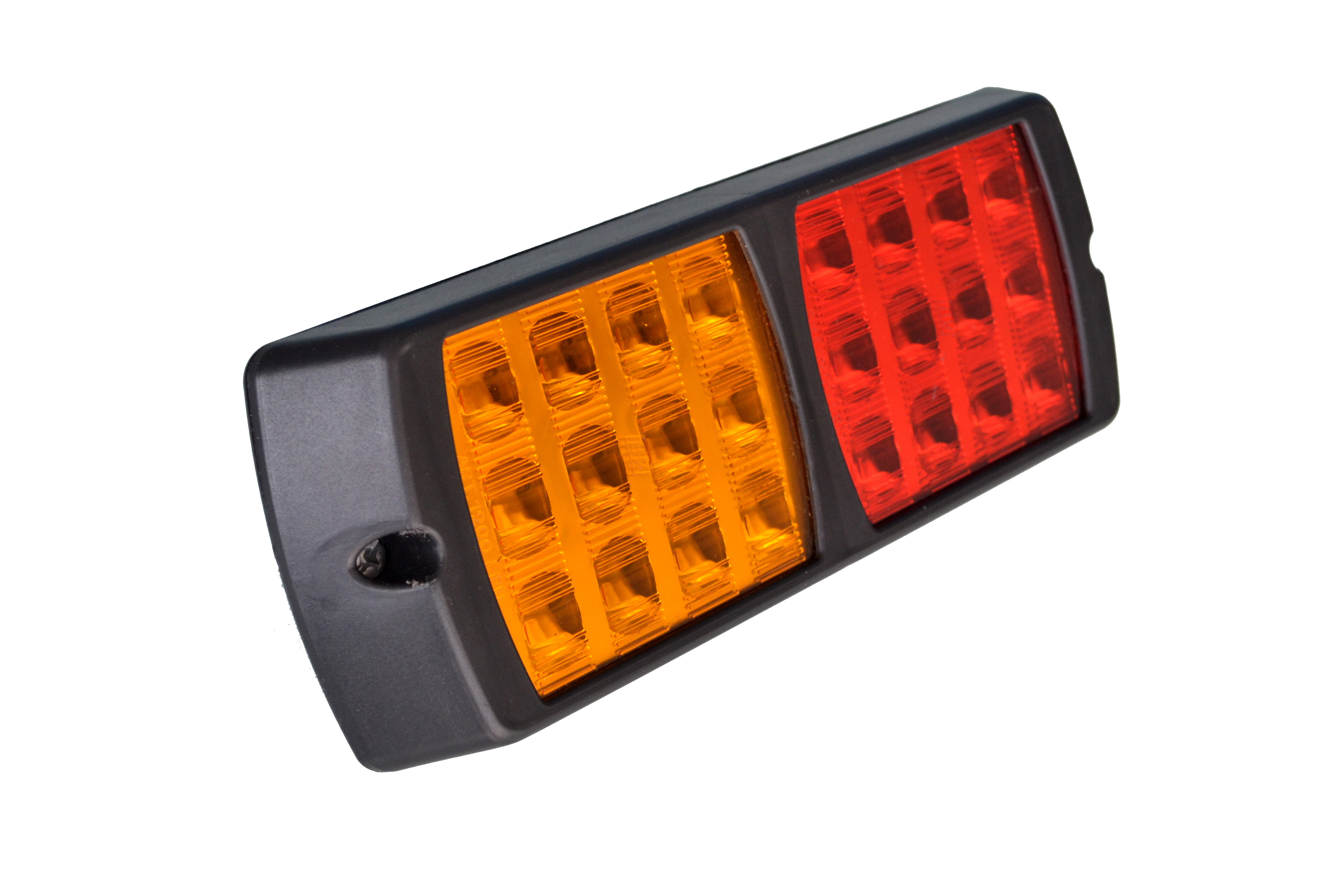Faro de Giro para Rectangular 12 LED Bivoltaje Ámbar / Rojo 270X95X40 Mm