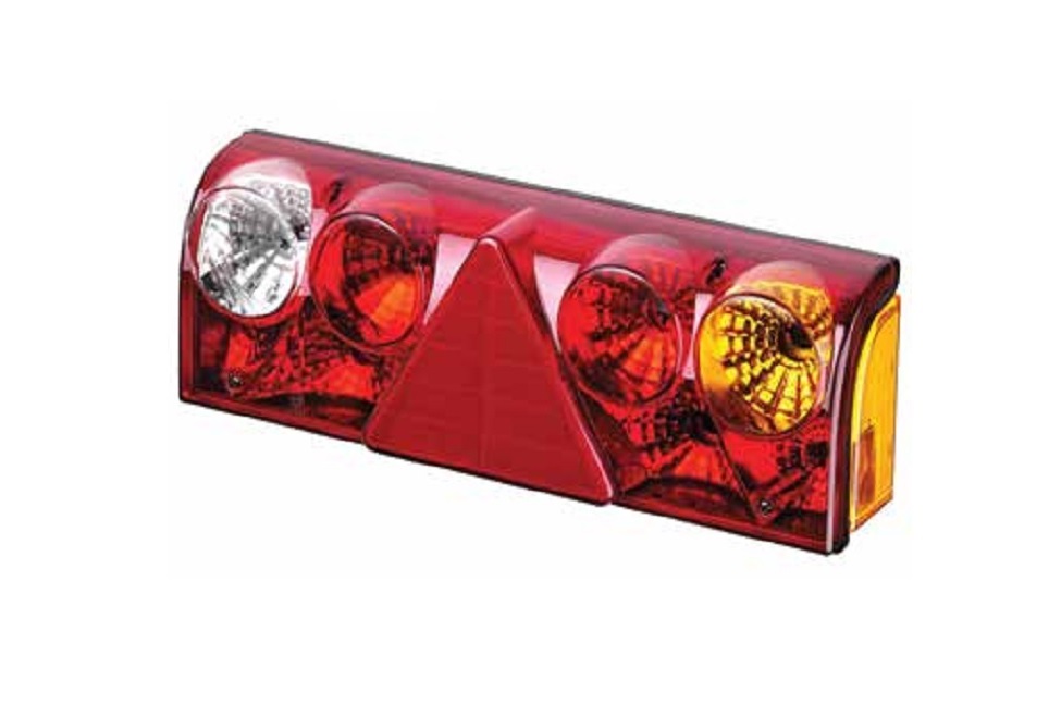 Faro Tricolor Base Curva con Triangulo Reflectivo trasero izquierdo