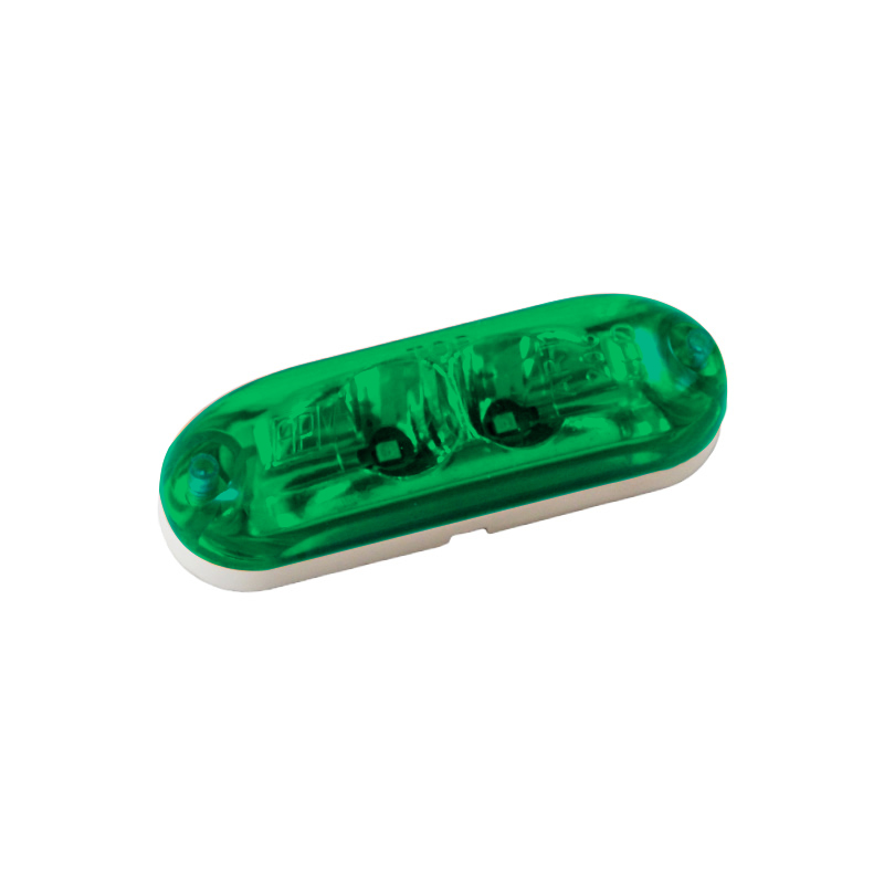 Faro Delimitador delantero 2 LED Verde Bivoltaje 85Mmx25Mmx20Mm 206 LED