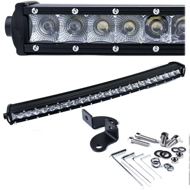 Faro Auxiliares Barra LED 120 Wats Spot Curva Apertura y Prfofundidad 69 cm