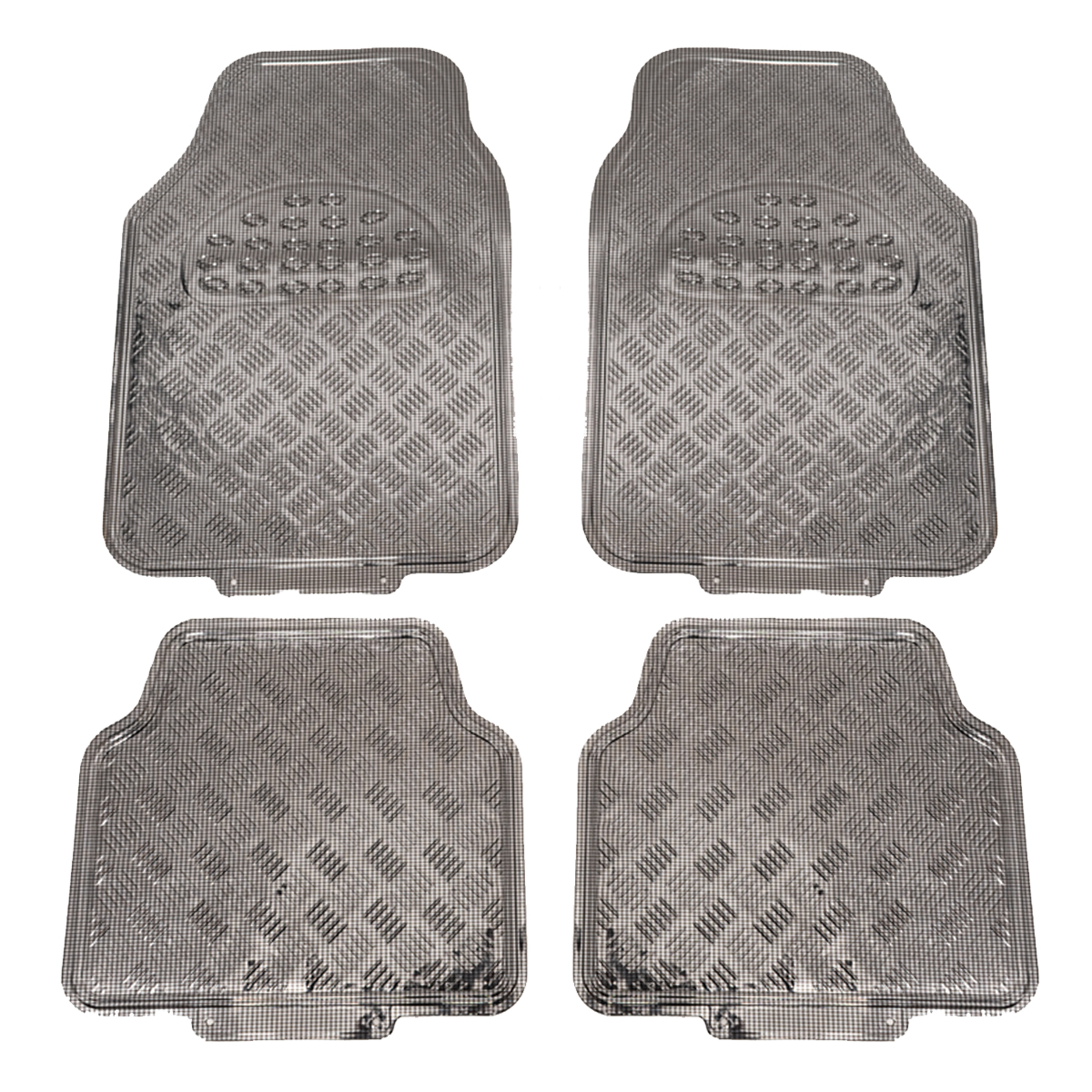 Cubre Alfombras de Goma Aluminio 4 Piezas Carbono