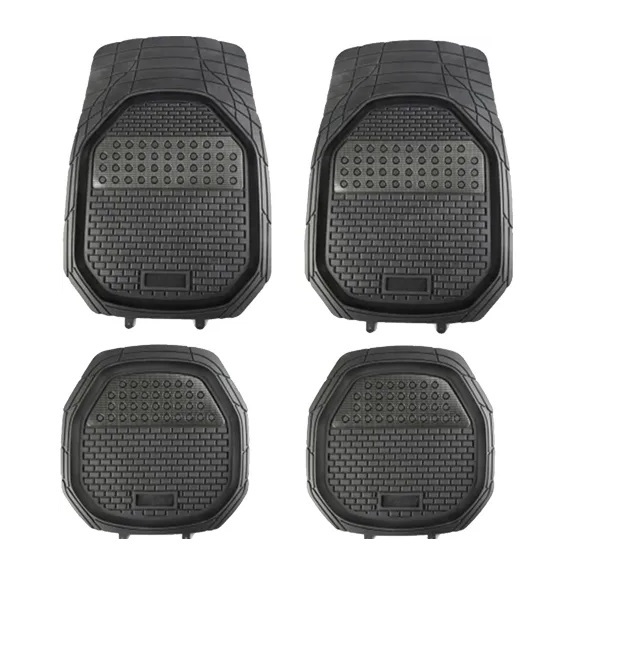 Cubre Alfombras de Goma Universal Habitaculo 4 Piezas PVC Aplique Carbono