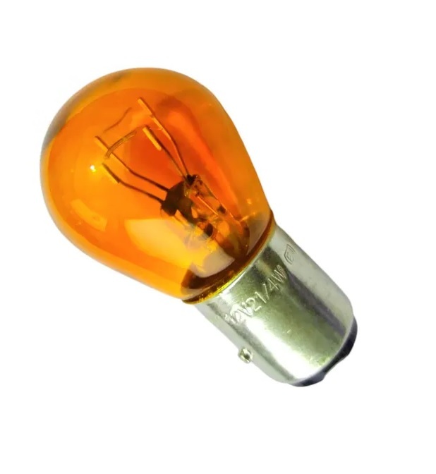 Lámparas 2 Polos 21 / 4 W 12 V 1034 Ambar "V" Patas Desplazadas
